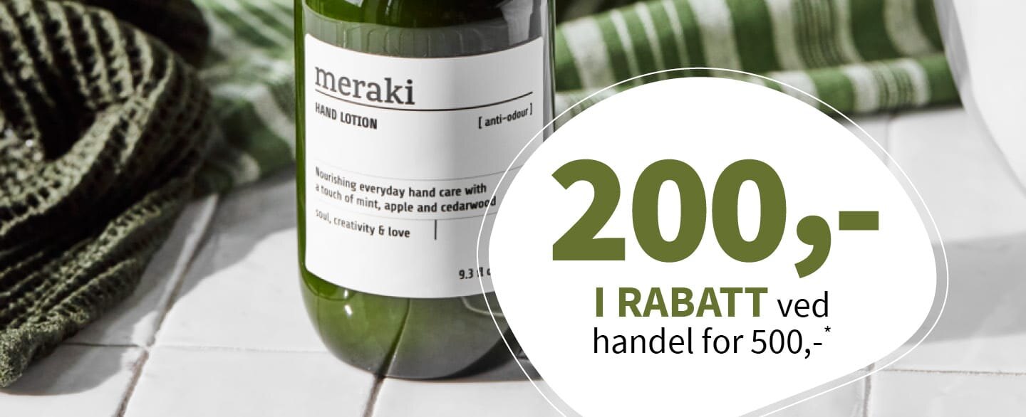200 kroner i rabatt ved handel for 500 kroner. Gjelder alle varer merket med kupong.