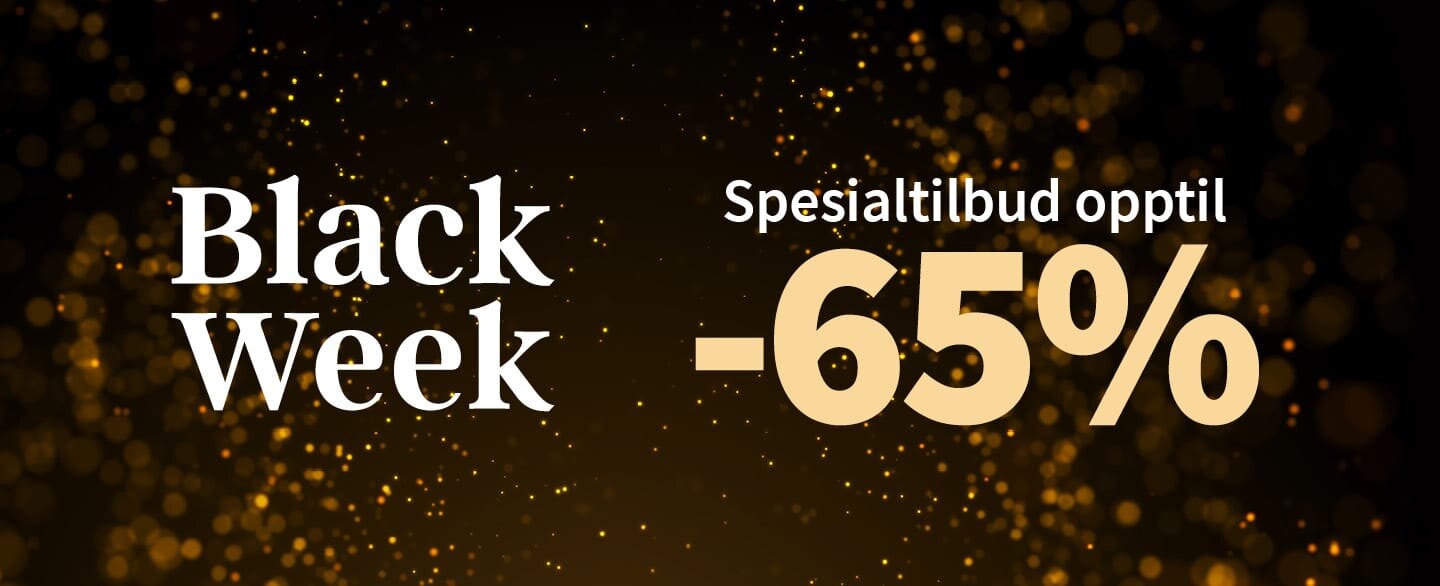 Black Week spesialtilbud opptil 65% rabatt.