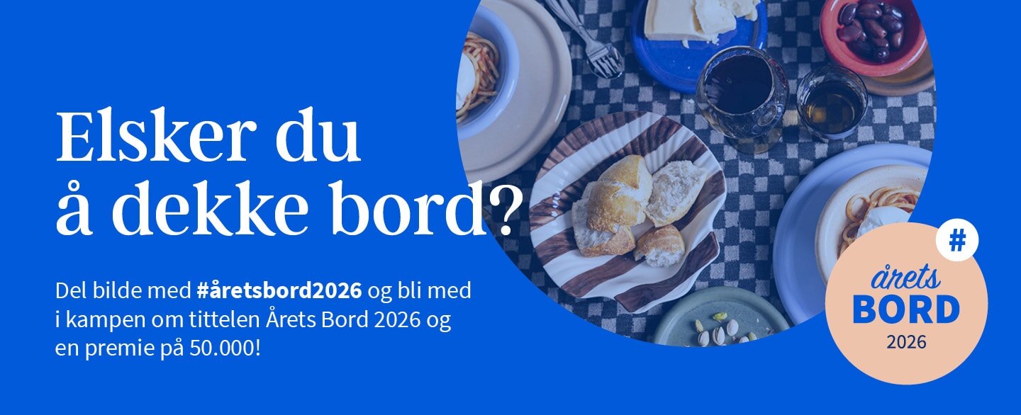 Elsker du å dekke bord? Del bilde med #åretsbord2026 og blir med i kampen om tittelen Årets Bord 2026 og en premie på 50 000 kroner!