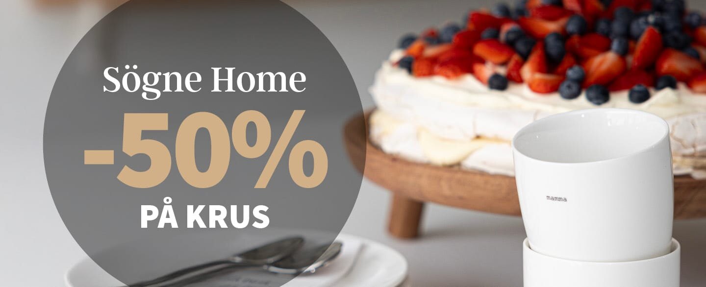 Sögne Home 50% rabatt på krus