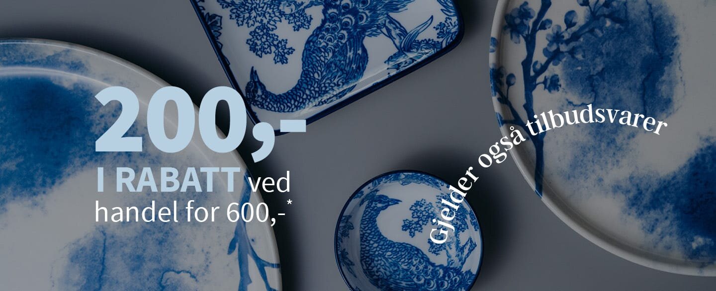 200 kroner i rabatt ved handel for 600 kroner. Gjelder også tilbudsvarer. Gjelder alle varer merket med kupong.