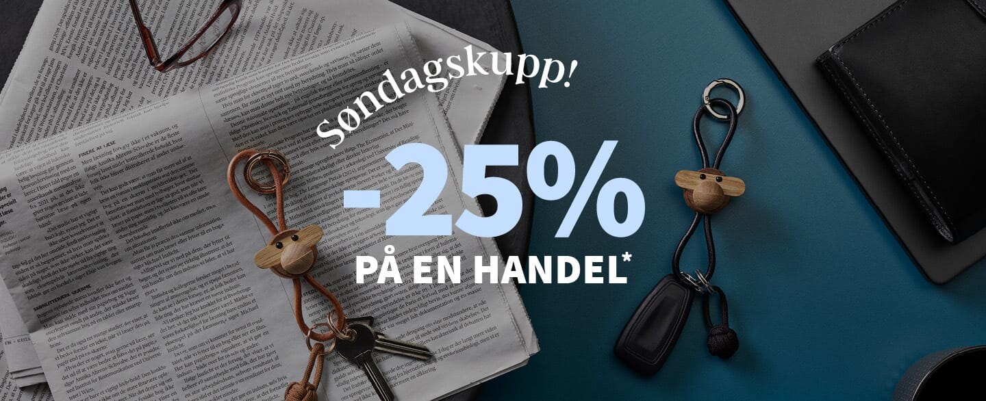 Søndagskupp! 25% rabatt på en handel. Gjelder alle varer merket med kupong.