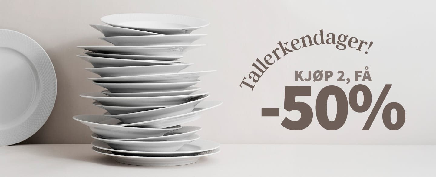 Tallerkendager! Kjøp 2, få 50% rabatt.