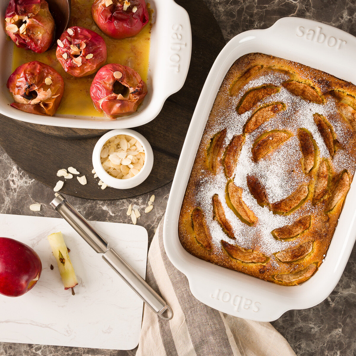 Eplekake bakt i Sabor ildfaste former