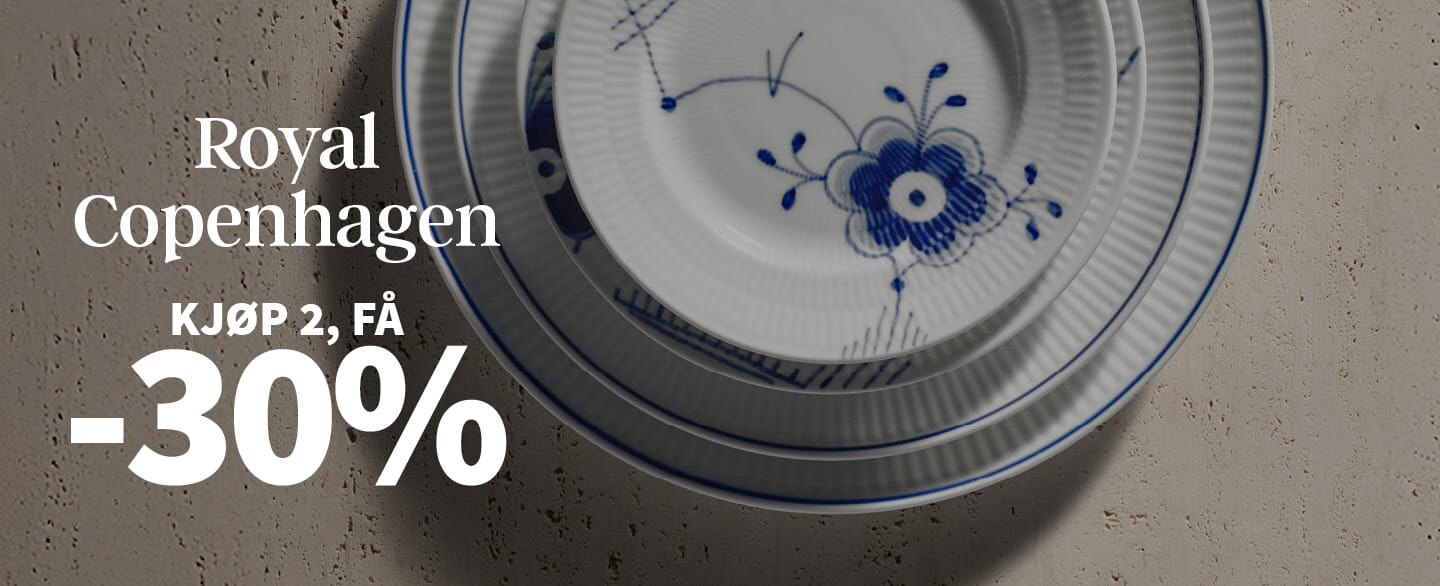 Royal Copenhagen - kjøp 2, få 30% rabatt. Gjelder alle varer merket 2 for 30%.