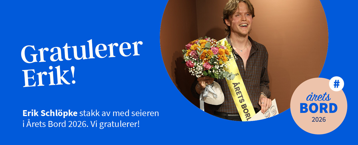 Gratulerer Erik! Erik Schlöpke stakk av med seieren i Årets Bord 2026. Vi gratulerer!
