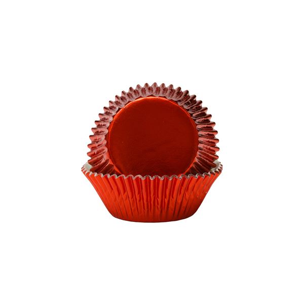 Muffinsformer Rød Metallic Mini. 60 Stk