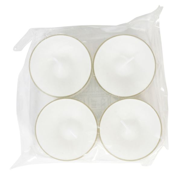T-lys 4pk store plastcup ELFENBEN