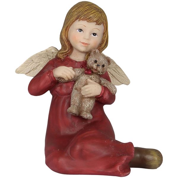Engel rød sittend 10 cm