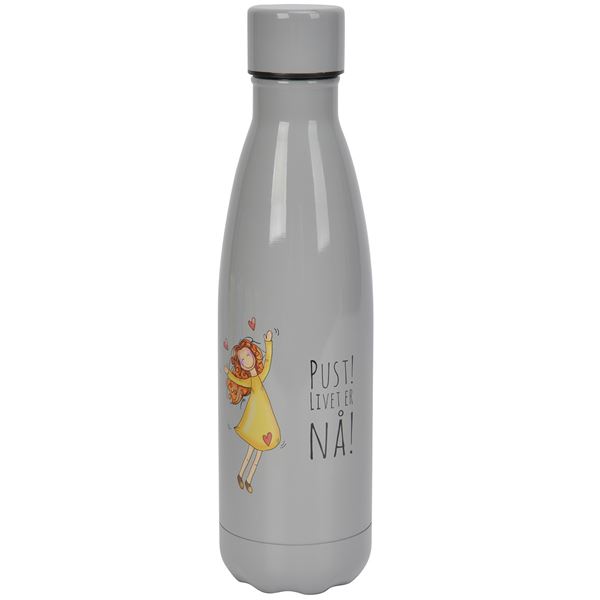 Grå drikkeflaske 0.5l Pust!