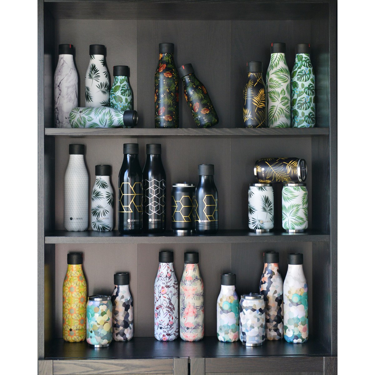 Les Artistes Bottle Up Design termoflaske 0,5L svart/grønn