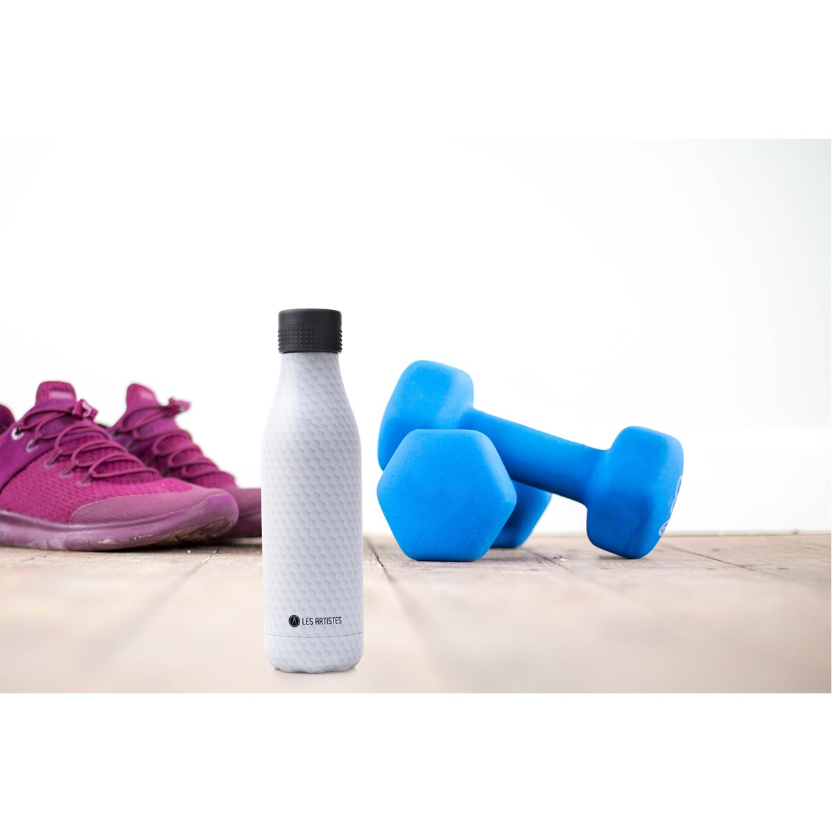 Les Artistes Bottle Up Design termoflaske 0,5L hvit hexagon