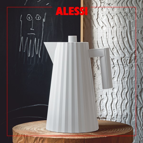 Alessi Plissé vannkoker 1,7L hvit