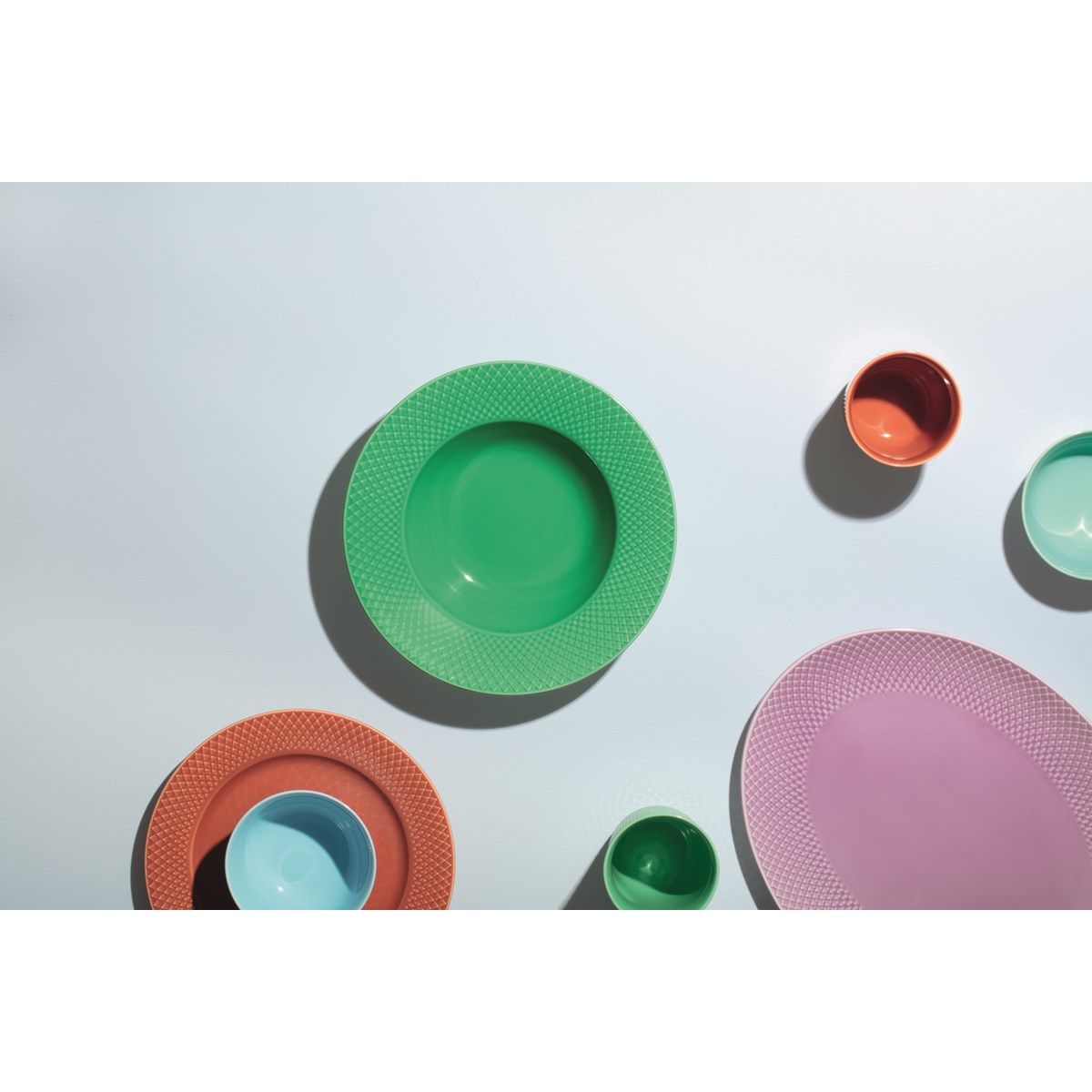 Lyngby Porcelæn Rhombe Color oval serveringsfat