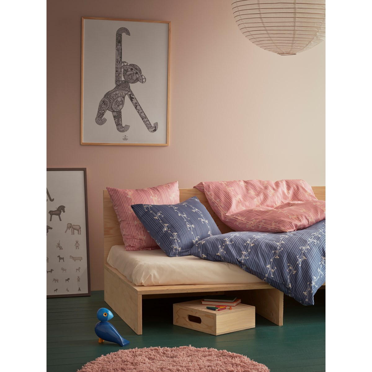 Kay Bojesen Apekatt Junior sengetøy 100x140 cm blå