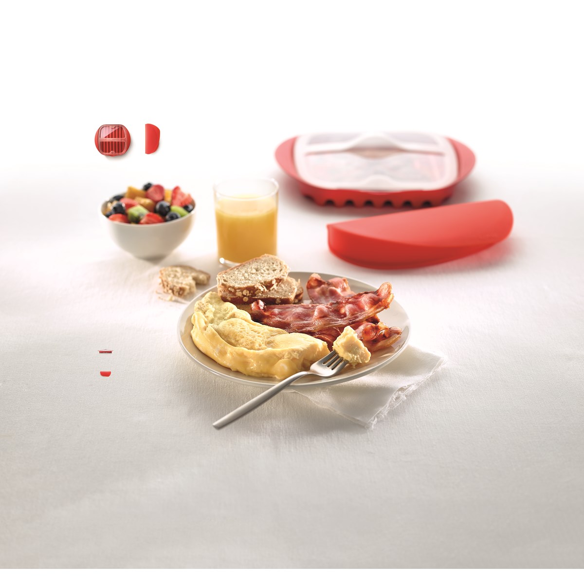 Lékué, omelettform til mikrobølgeovn rød